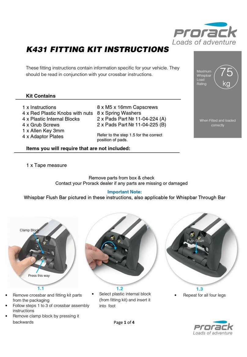 Prorack K431 User manual