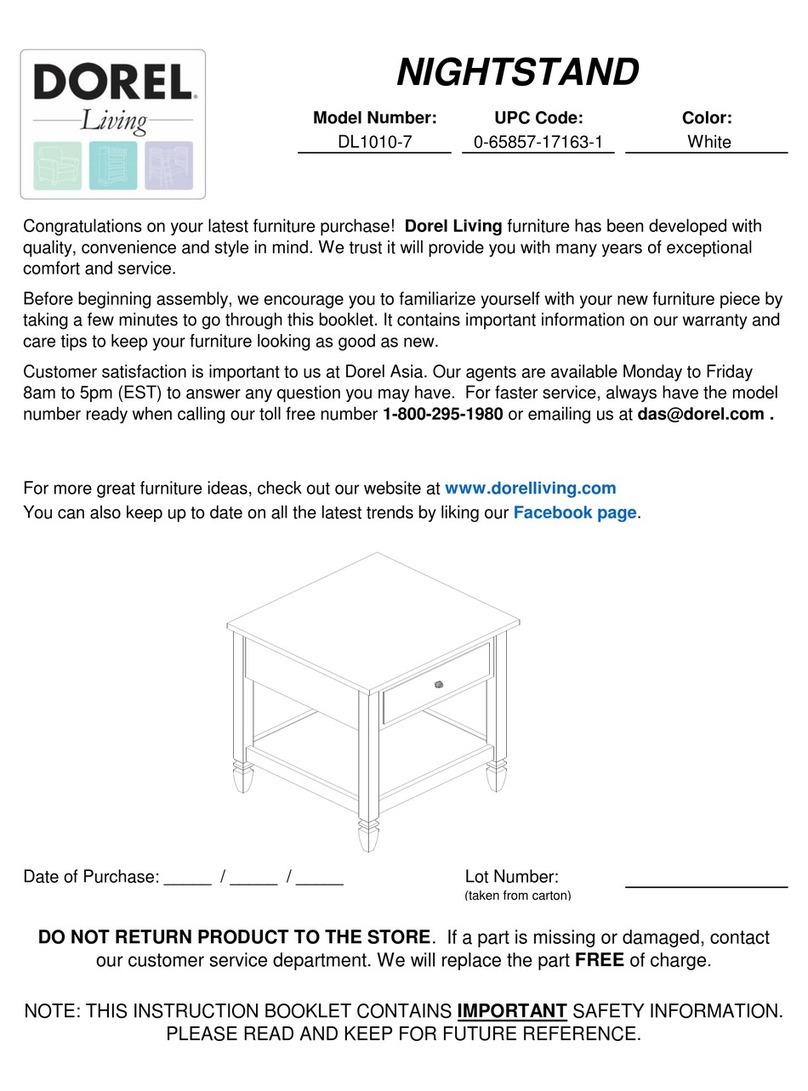 Dorel Living DL1010-7 Instruction booklet Dorel Living DL1010-7 Instruction booklet