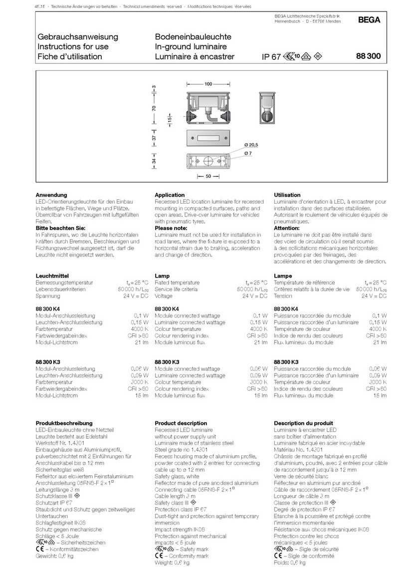 BEGA 88 300 Series User manual