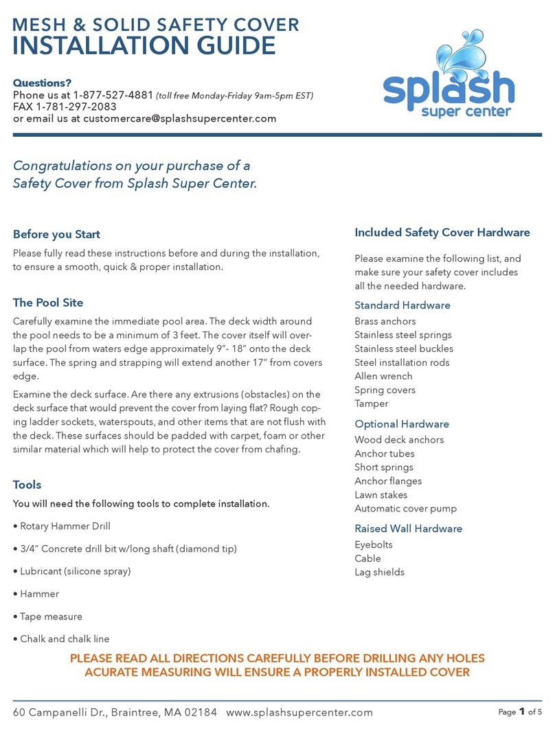 Splash MESH & SOLID SAFETY COVER installation guide