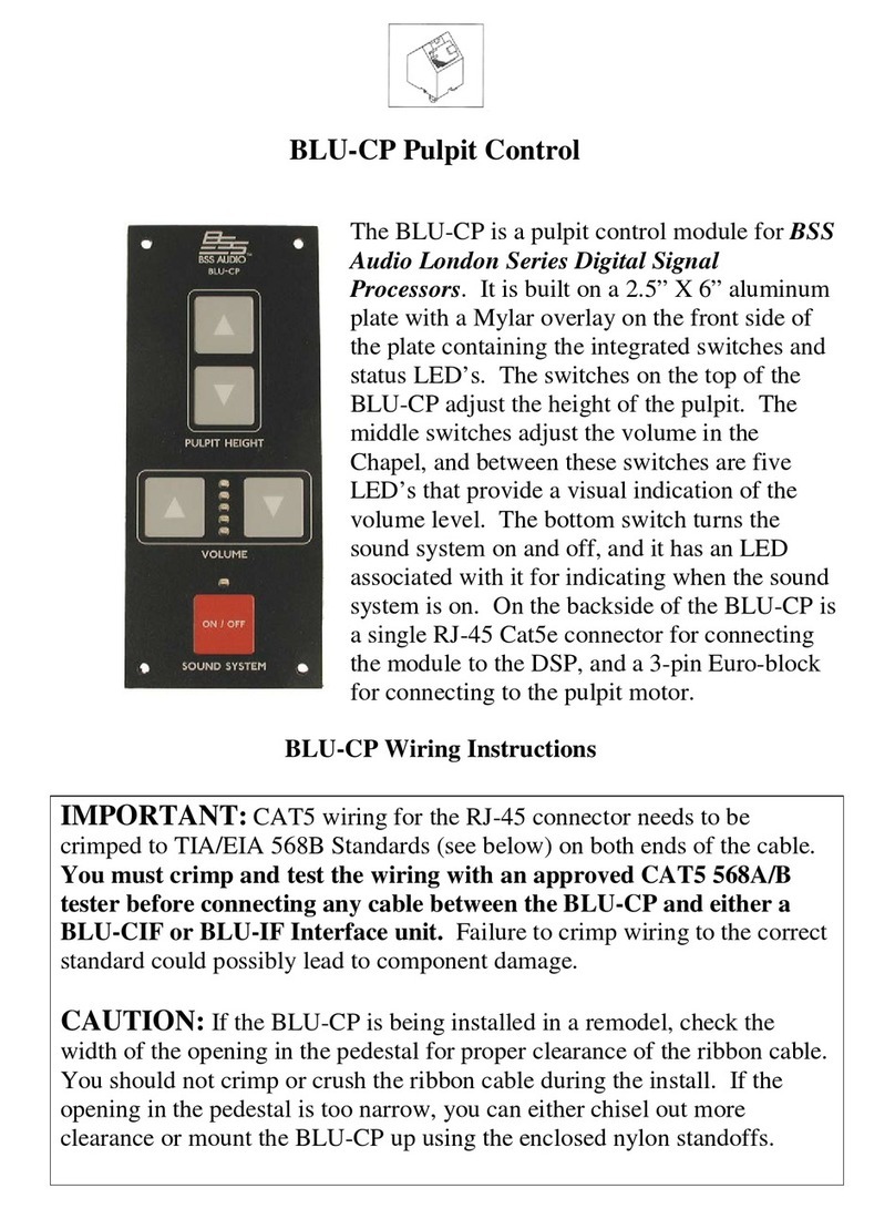 BSS Audio BLU-CP Wiring instructions