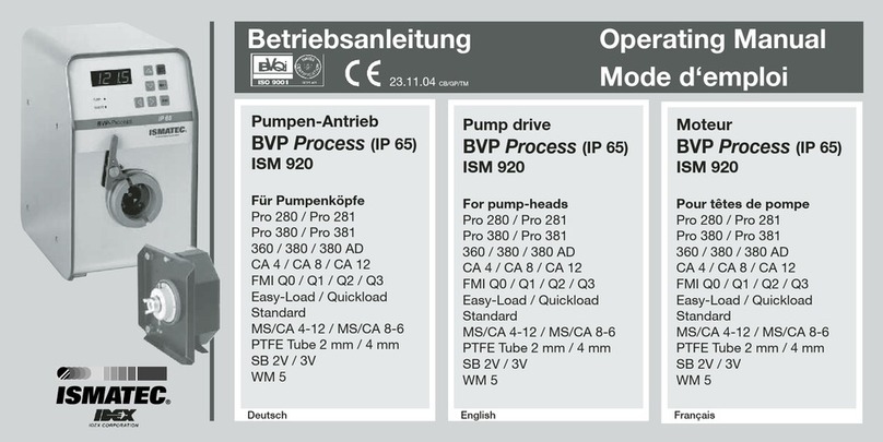 Ismatec ISM 920 operating manual