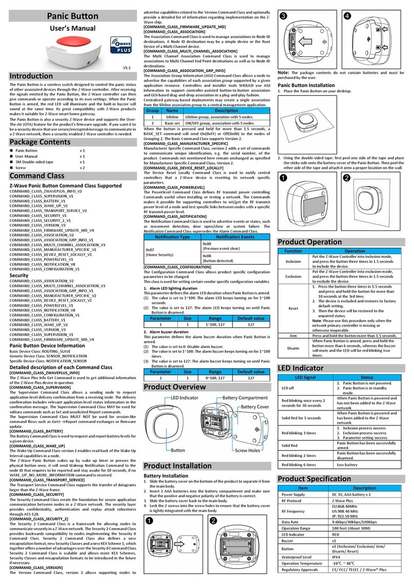 Z-Wave Panic Button user manual Z-Wave Panic Button user manual