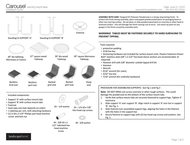 Landscape Forms Carousel installation guide Landscape Forms Carousel installation guide