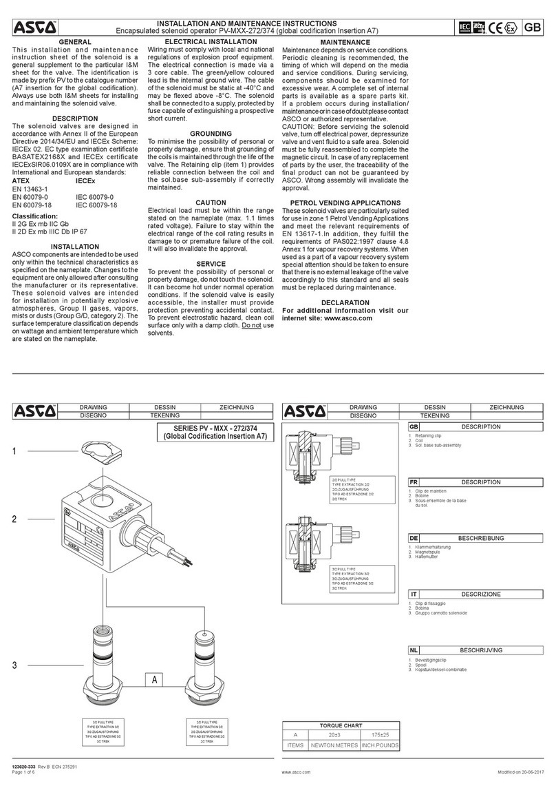 Emerson Asco PV-MXX-272/374 Series Installation and maintenance instructions Emerson Asco PV-MXX-272/374 Series Installation and maintenance instructions