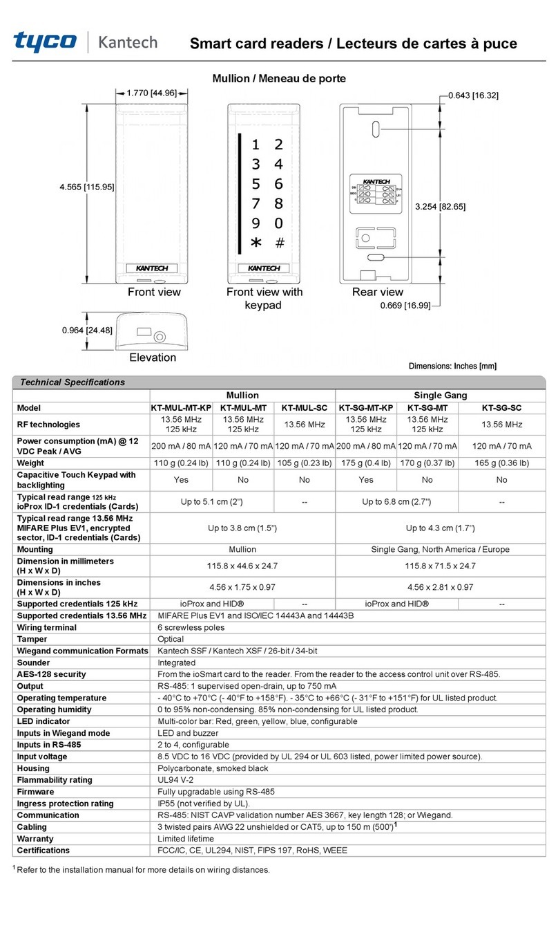 Johnson Controls tyco Kantech T-MUL-MT-KP manual
