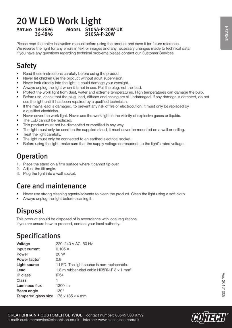 CO/Tech S105A-P-20W-UK User manual CO/Tech S105A-P-20W-UK User manual