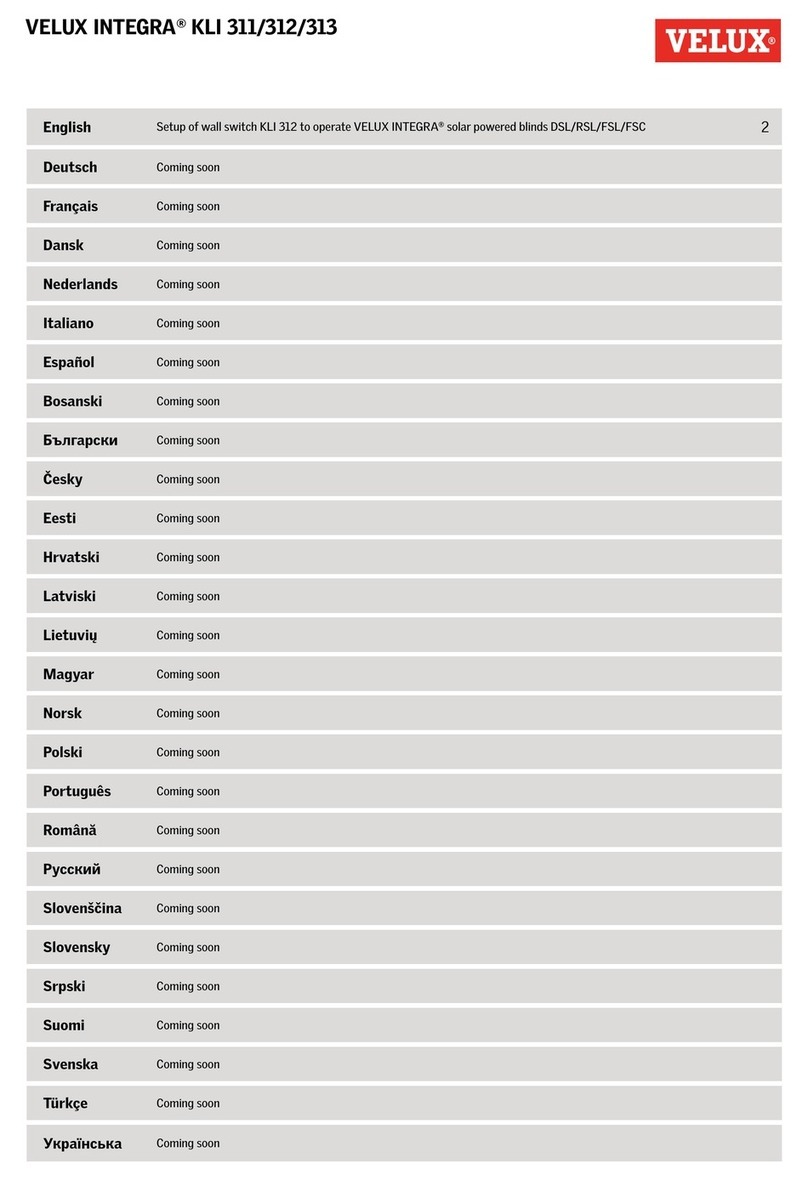 Velux KLI 311 Specification sheet Velux KLI 311 Specification sheet