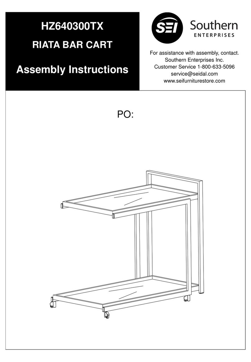 Southern Enterprises RIATA BAR CART Assembly instructions