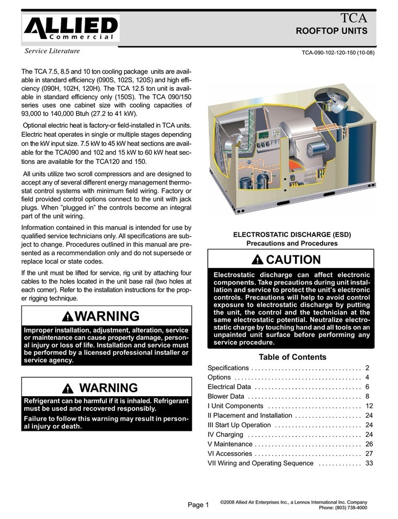 ALLIED COMMERCIAL TCA Series Service literature