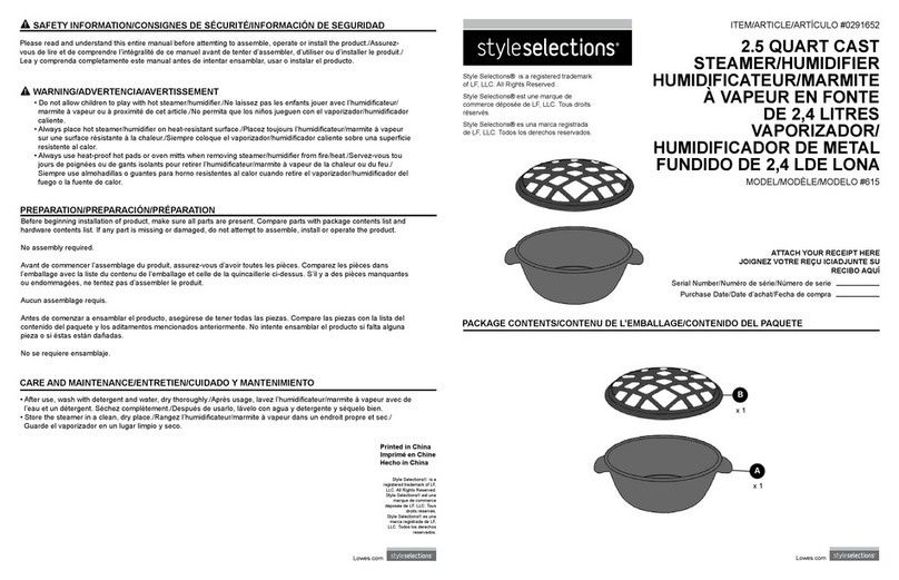 LF Style selections 615 quick start guide
