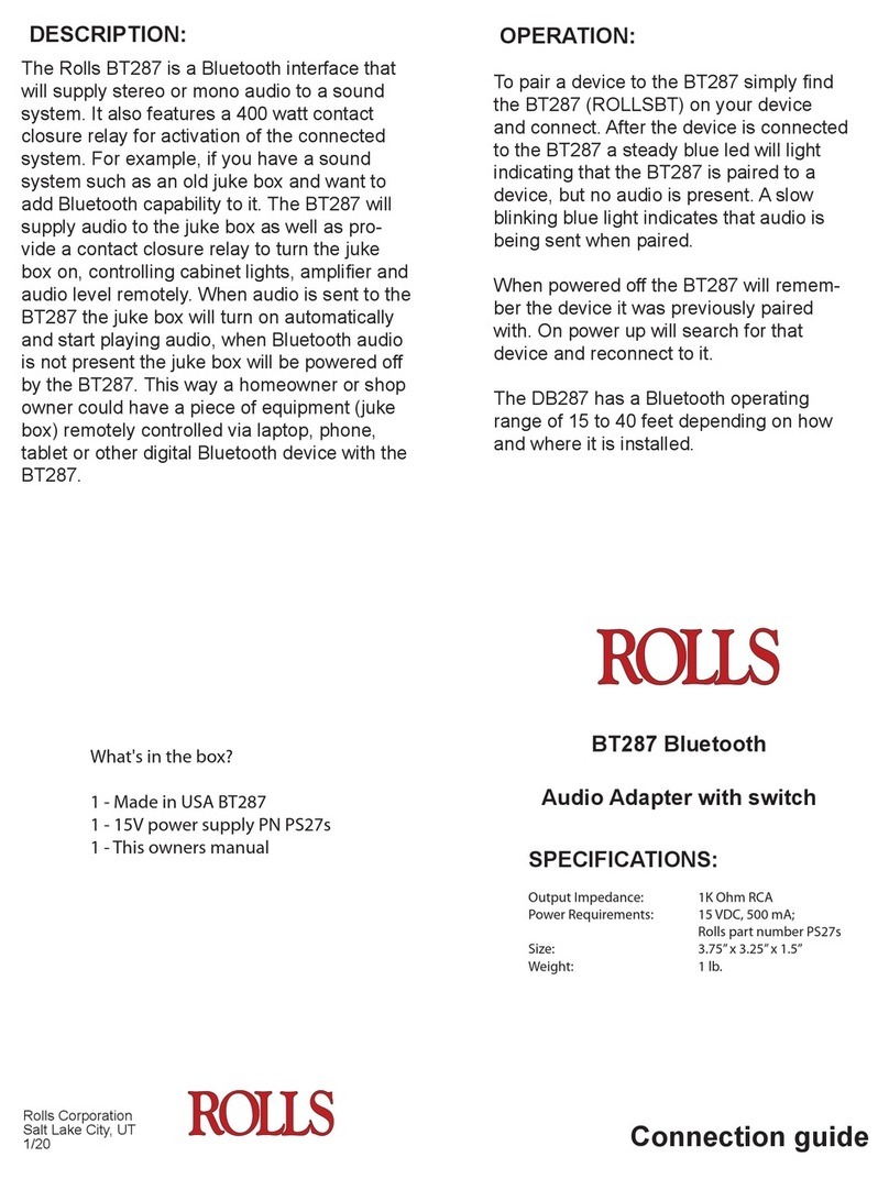 Rolls BT287 Instruction Manual