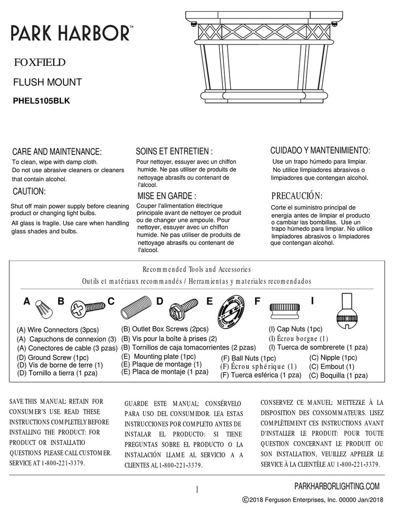 Ferguson Enterprises PARK HARBOR FOXFIELD PHEL5105BLK quick start guide