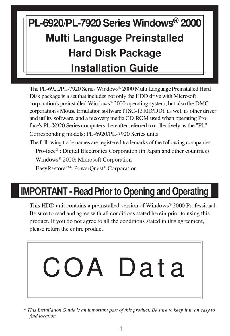 Pro-face PL-6920 Series installation guide