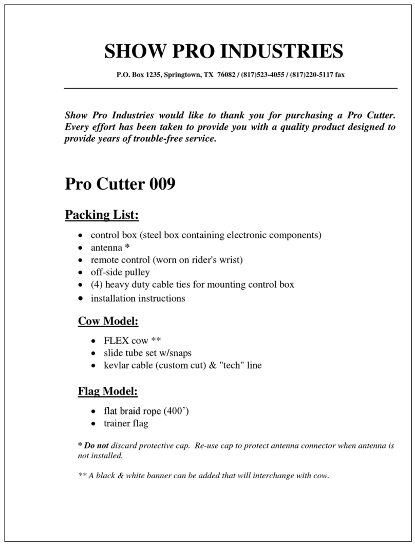 Show Pro Industries Pro Cutter 009 manual