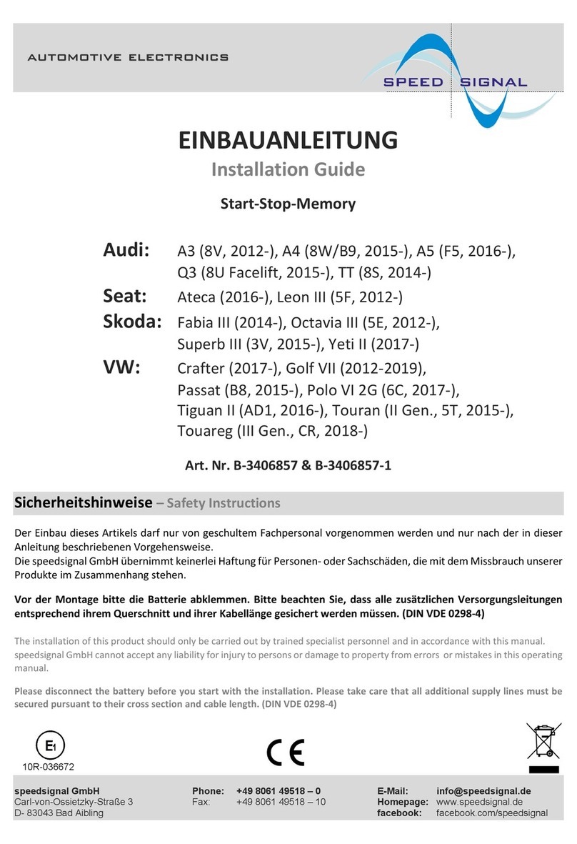 Speedsignal B-3406857 User manual
