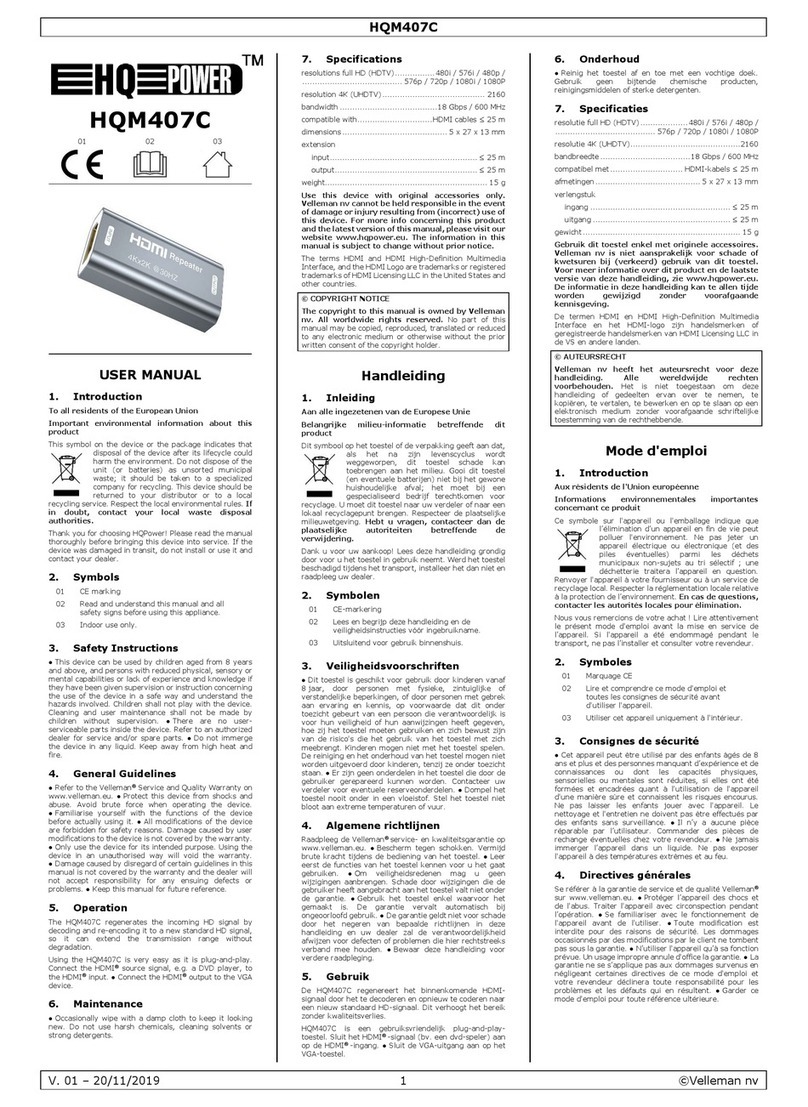 HQ Power HQM407C user manual