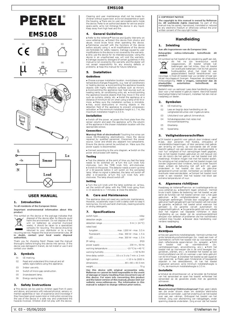 Velleman PEREL EMS108 user manual