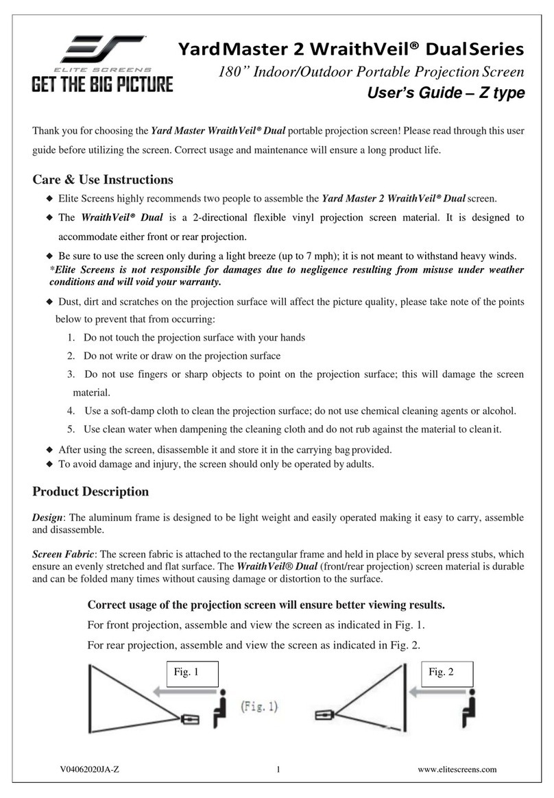 Elite Screens YardMaster 2 WraithVeil Dual Series user guide