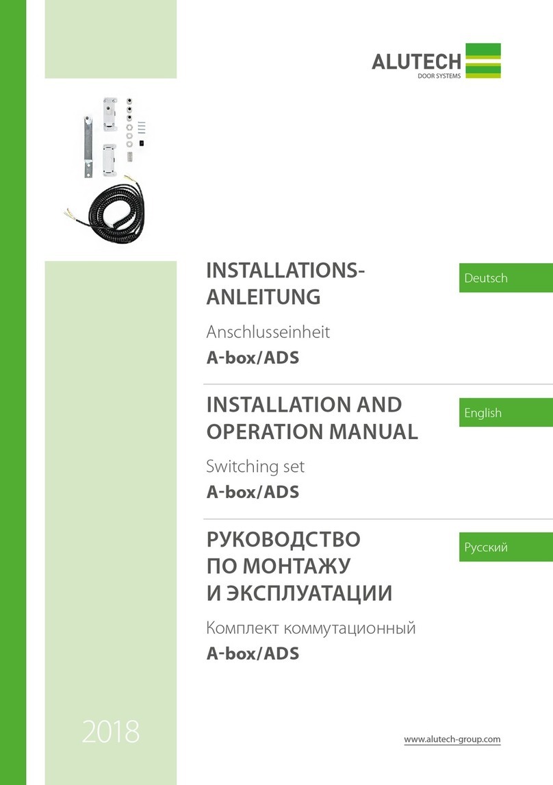 Alutech A-box/ADS Installation and operation manual