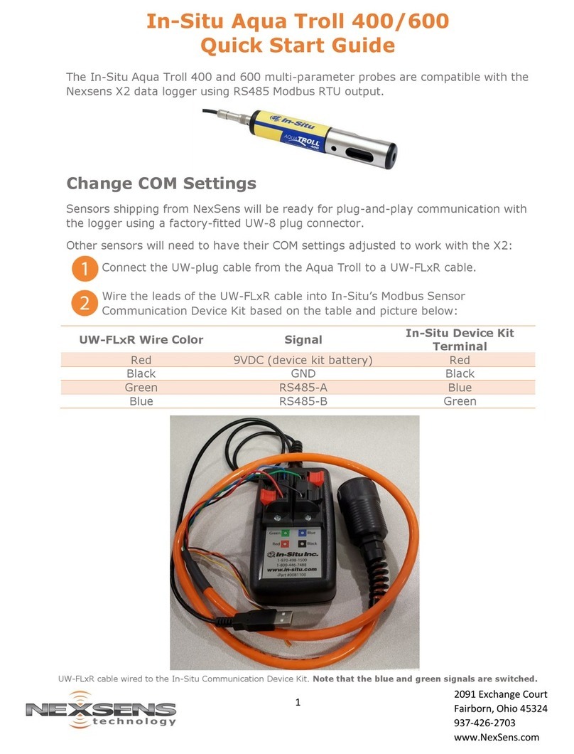 NexSens In-Situ Aqua Troll 400 quick start guide