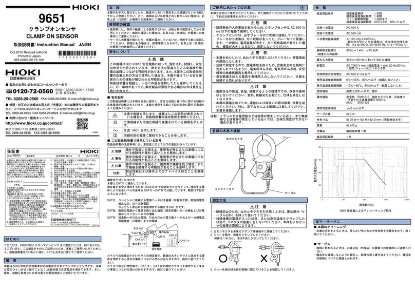 Hioki 9651 User manual