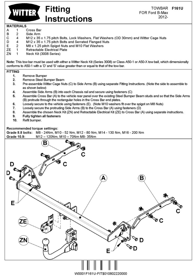 Witter F161U Fitting instructions