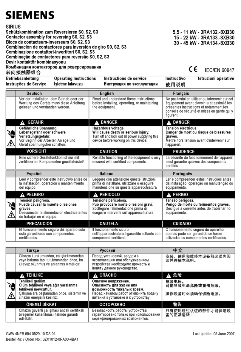 Siemens SIRIUS 3RA132.-8XB30 User manual