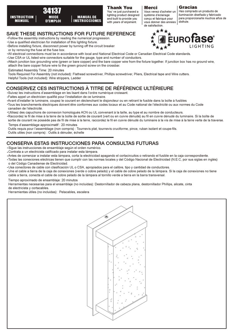 Eurofase Lighting 34137 instruction manual