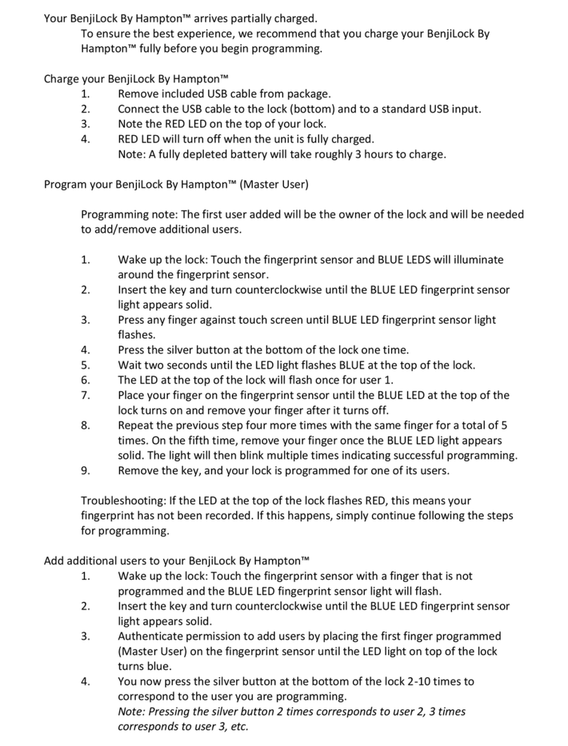 HAMPTON BAY BenjiLock instructions