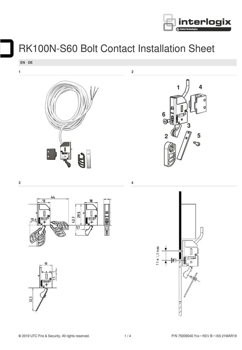 UTC Fire and Security Interlogix RK100N-S60 Installation sheet UTC Fire and Security Interlogix RK100N-S60 Installation sheet