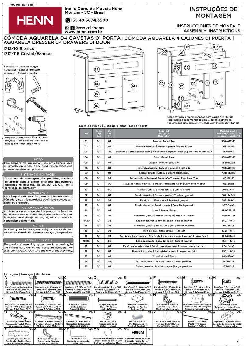 HENN AQUARELA 712-10 Assembly instructions