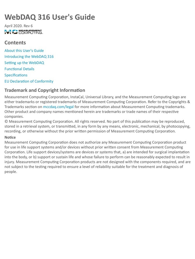 Measurement Computing WebDAQ 316 User manual