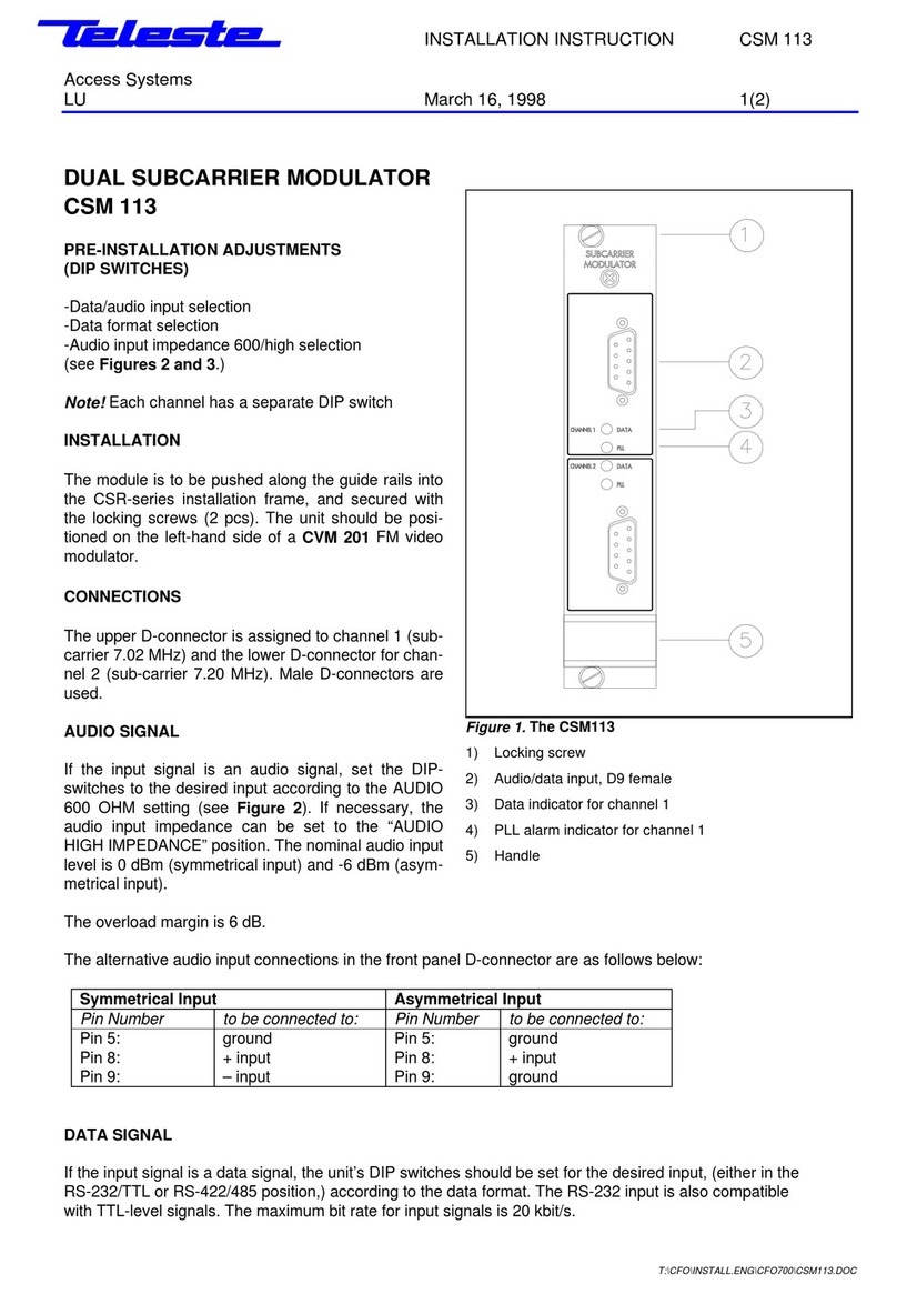 Teleste CSM 113 installation instructions
