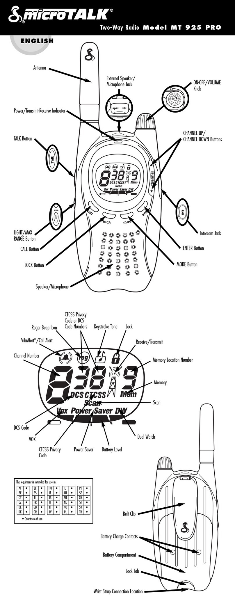 Cobra microTALK MT 925 PRO manual