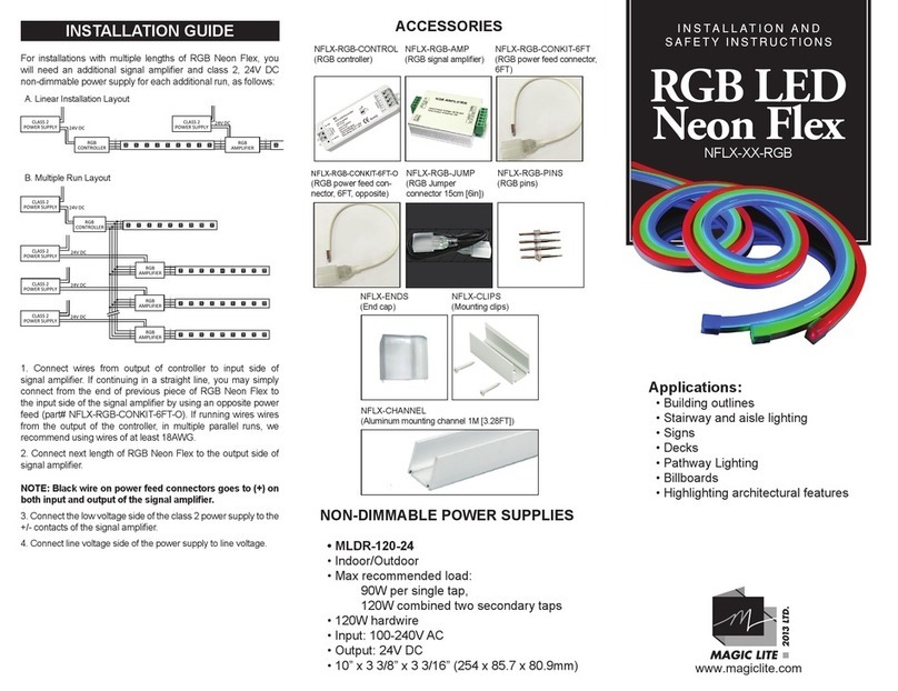 magic lite RGB Neon Flex NFLX RGB Series Installation and safety instruction