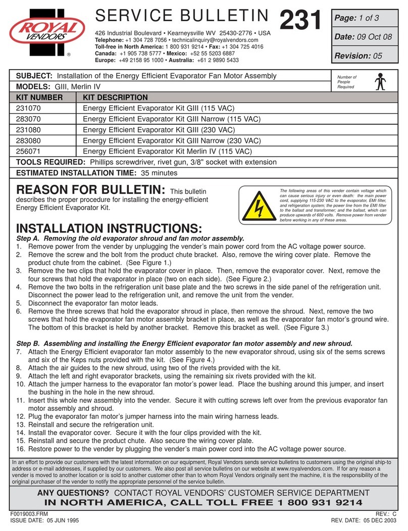 Royal Vendors Merlin IV Service bulletin