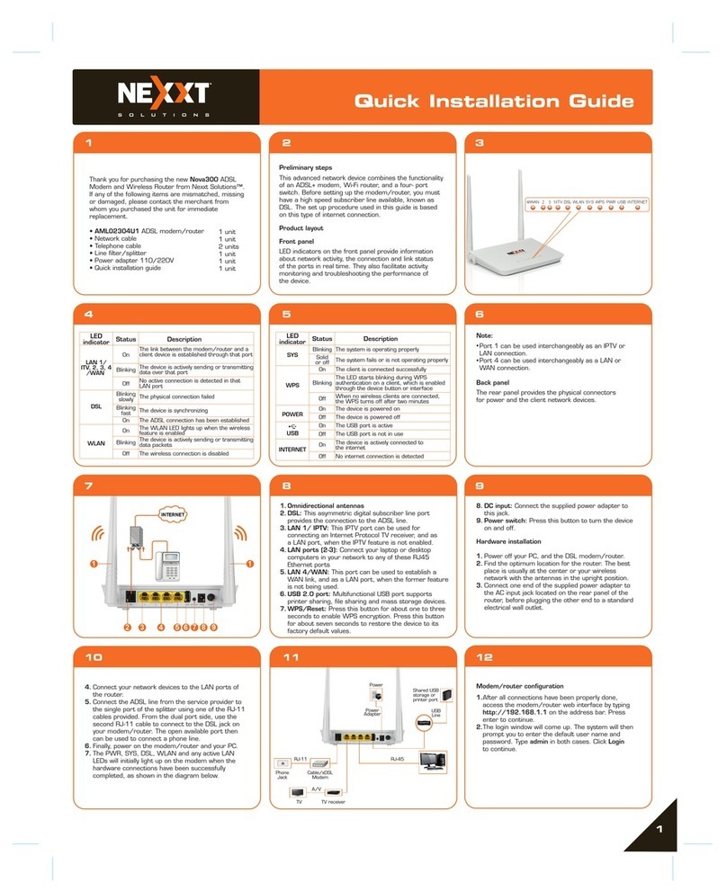 Nexxt Solutions Nova300 Quick installation guide