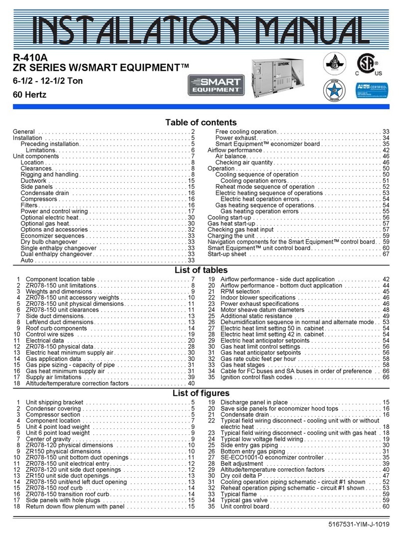 York ZR SERIES User manual
