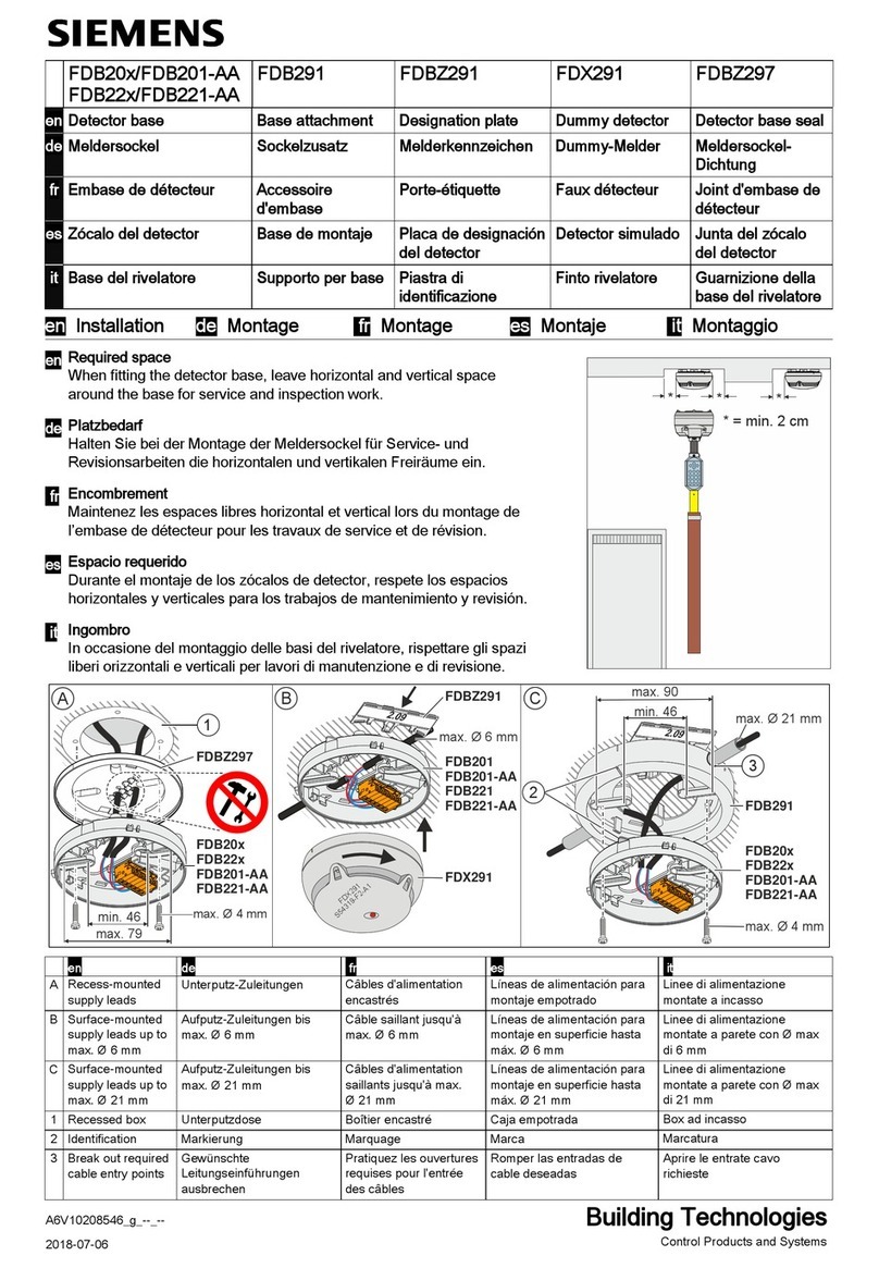 Siemens FDB20 Series User manual Siemens FDB20 Series User manual