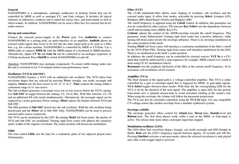 MFB NANOZWERG owner's manual