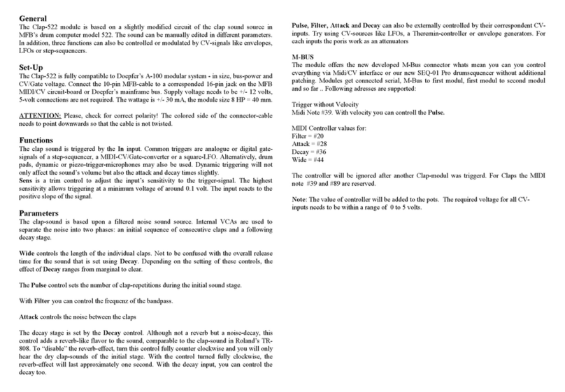 MFB Clap-522 owner's manual