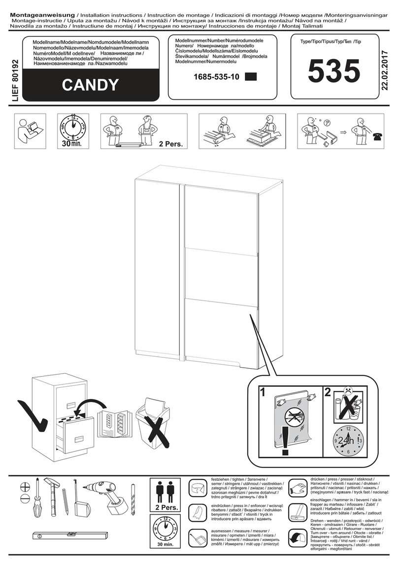 Inter-Furn CANDY 535 installation instructions Inter-Furn CANDY 535 installation instructions