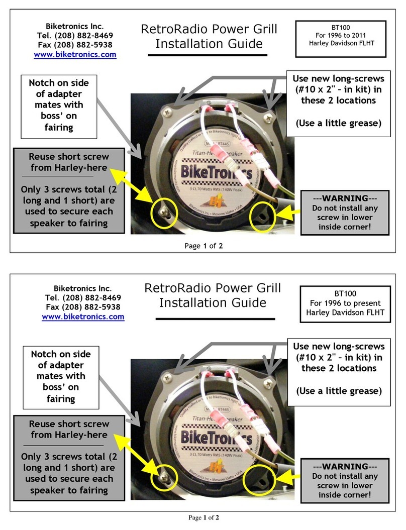 Biketronics RetroRadio BT100 User manual