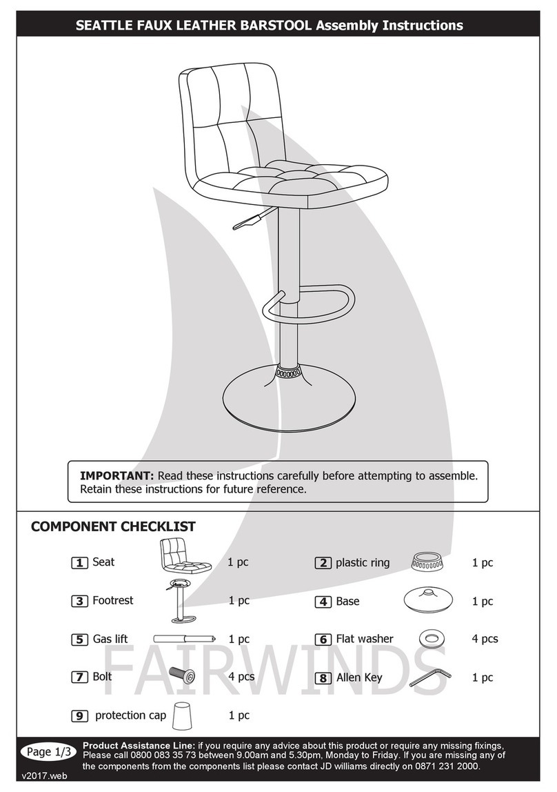 J D Williams SEATTLE FAUX LEATHER BARSTOOL Assembly instructions J D Williams SEATTLE FAUX LEATHER BARSTOOL Assembly instructions