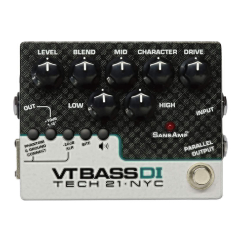tech21 SansAmp VT Bass DI owner's manual