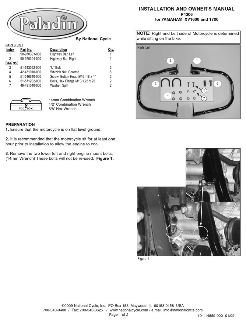 National Cycle Paladin P4306 Installation instructions National Cycle Paladin P4306 Installation instructions