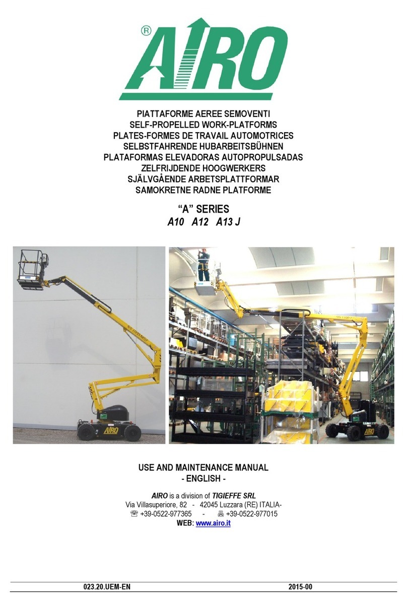 TIGIEFFE AIRO A Series Use and maintenance manual