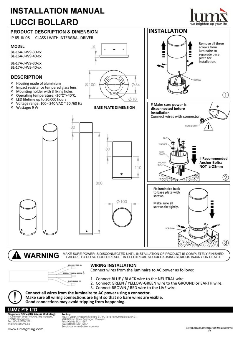 lumz LUCCI BL-16A-J-W9-30 Series installation manual