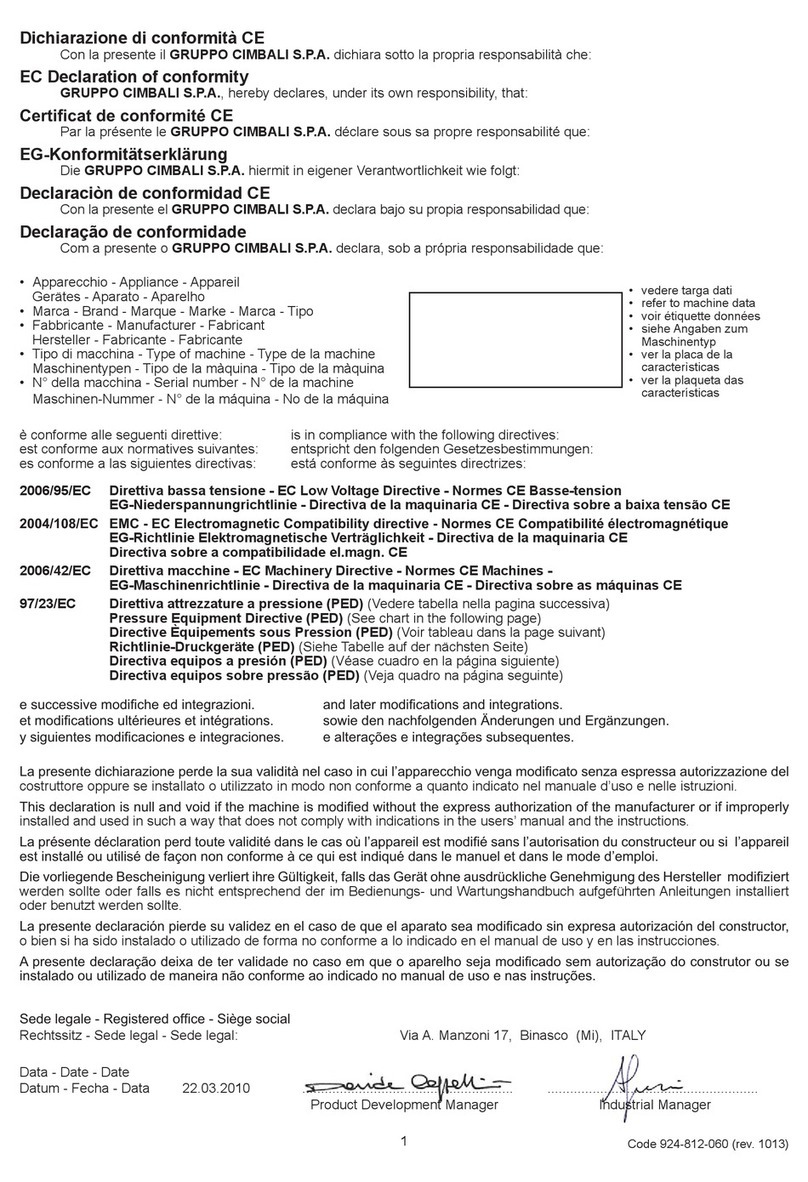 Faema E92 User manual